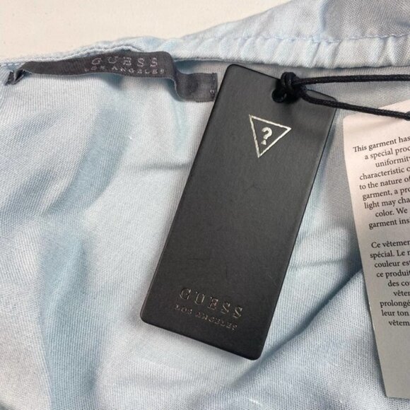 NWT GUESS Chambray One-Shoulder Maxi Dress Sz Small Sky Wash - Picture 4 of 5